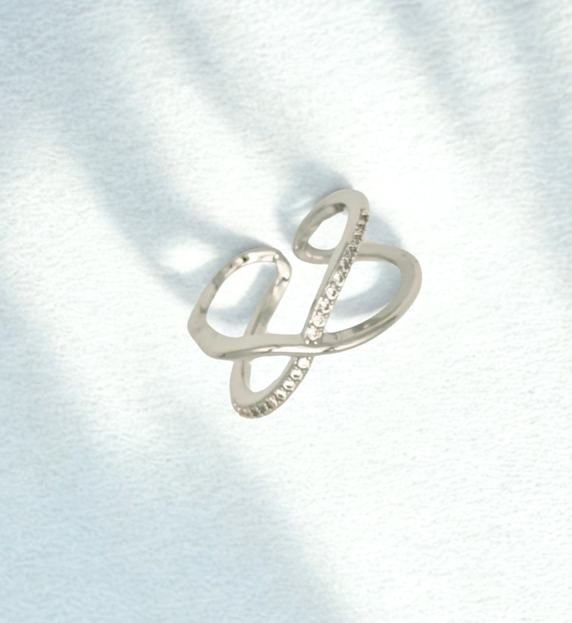 Silver Intertwined Infinity Ring
