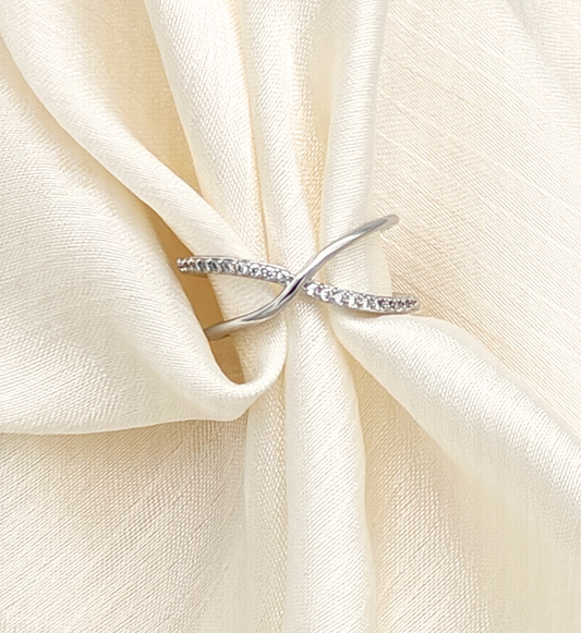 Silver Intertwined Infinity Ring