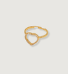 Gold Heart-Shaped Open Ring