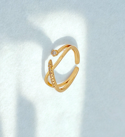 Gold Twisted Open Ring