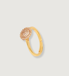 Gold Pave Stone Round Ring