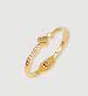 Gold Heart and Stone Bangle