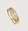 Gold Geometric Cutout Bangle with Stones