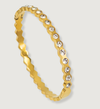 Gold Zigzag Bangle with Crystals