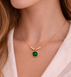 Emerald Square Gold Pendant