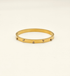 Gold Smooth Bangle with Stud Accents
