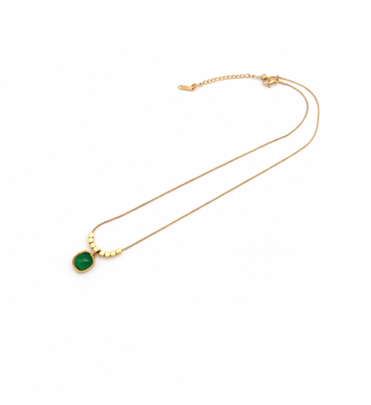 Emerald Square Gold Pendant