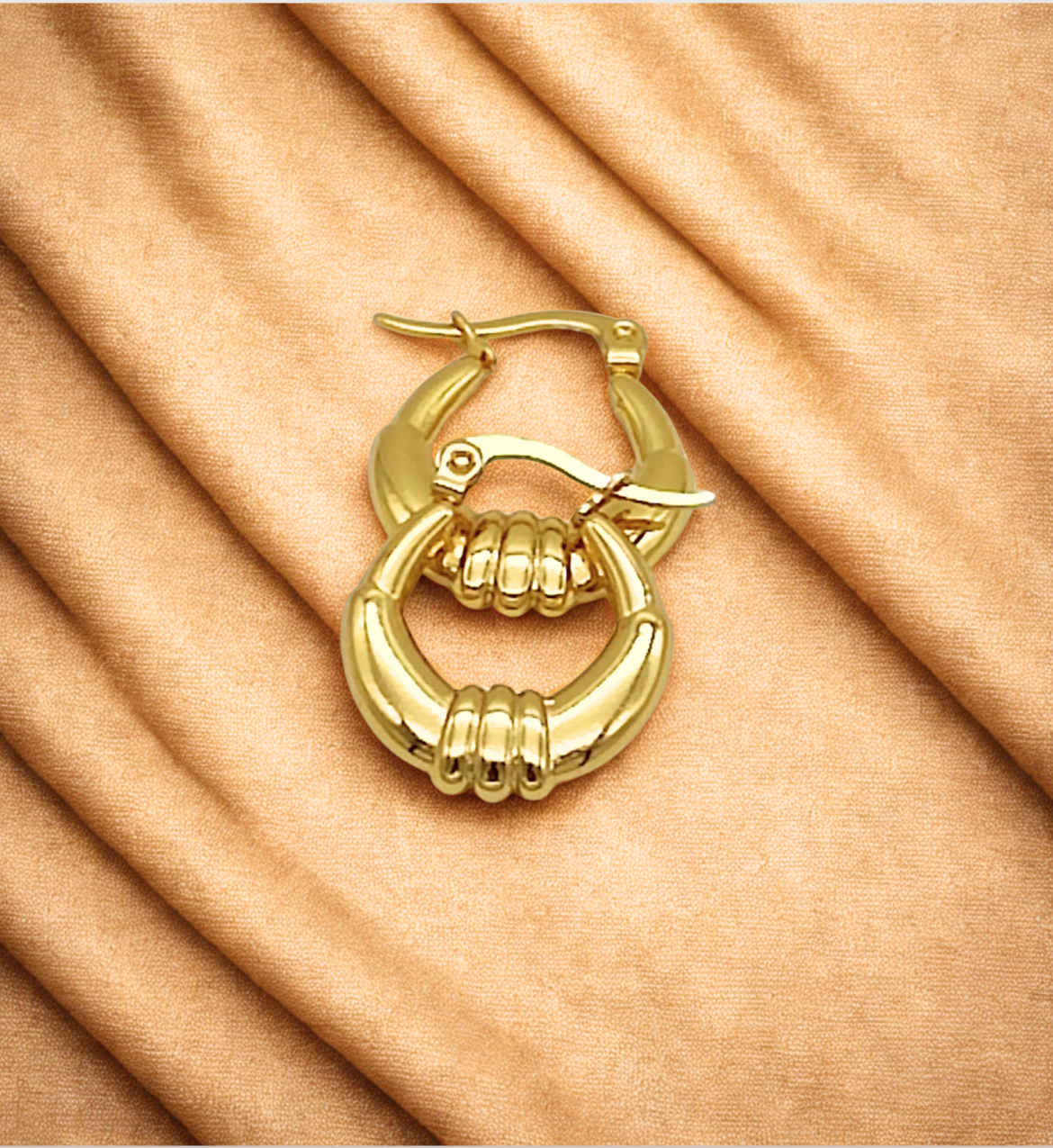 Sculpted Golden Hoop Earrings
