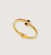 Gold Heart-Accented Bangle