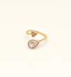 Gold Teardrop Stone and Cluster Ring