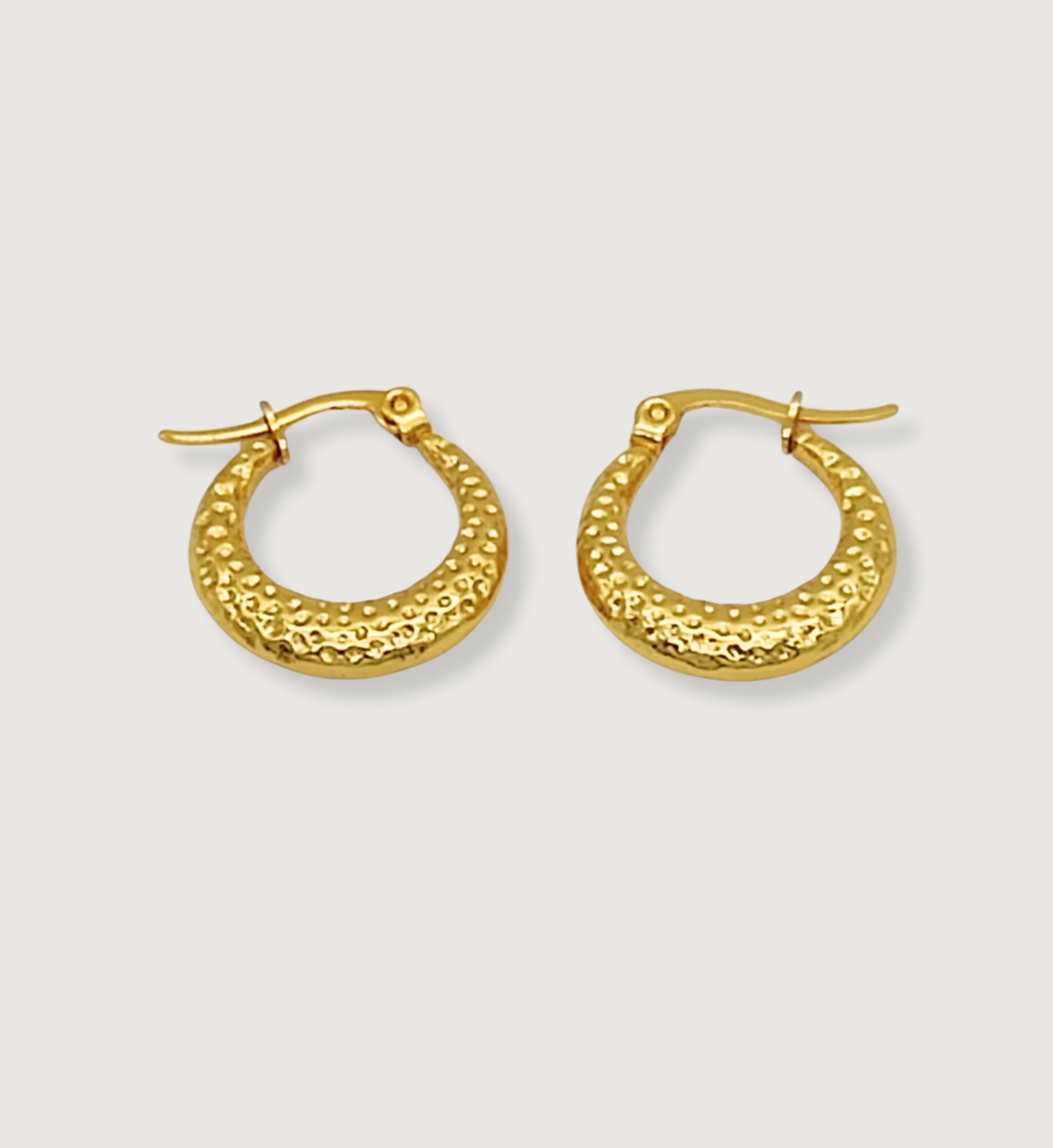 Hammered Crescent Hoop Earrings