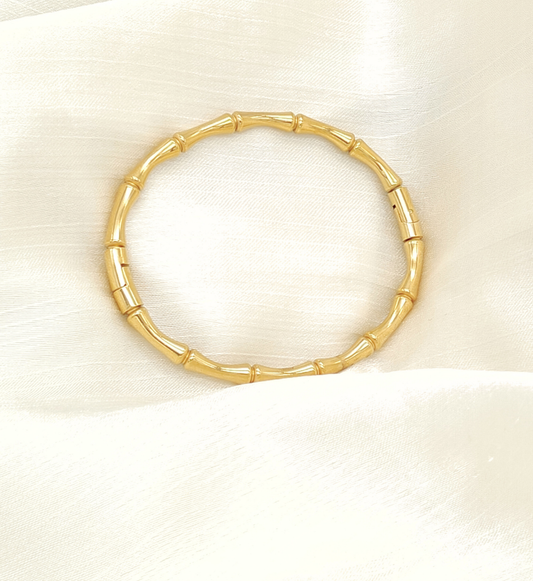 Gold Bamboo-Style Bracelet