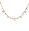 Gold Chain Necklace with Heart Drops and Crystals
