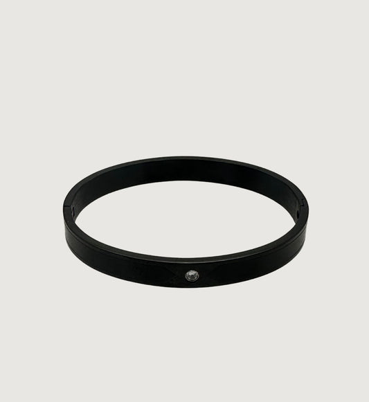 Sleek Black Diamond Accent Bracelet