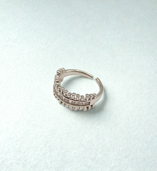 Silver Textured Band Ring