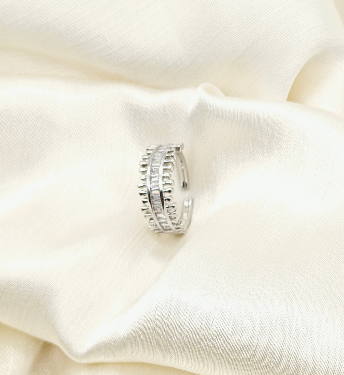 Silver Textured Band Ring