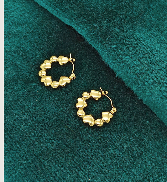 Playful Heart Hoop Earrings