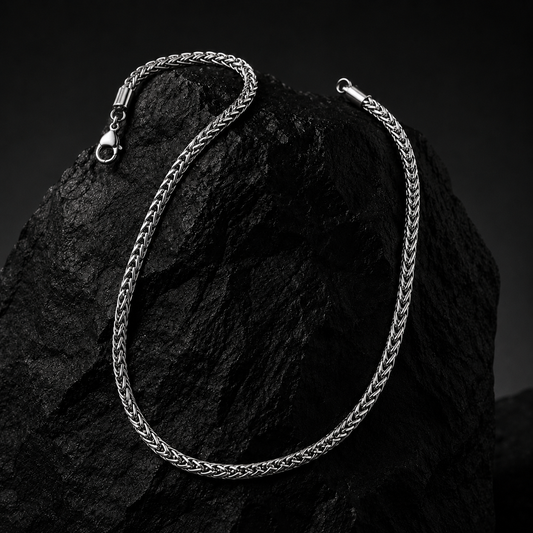 Woven Silver Chain Necklace