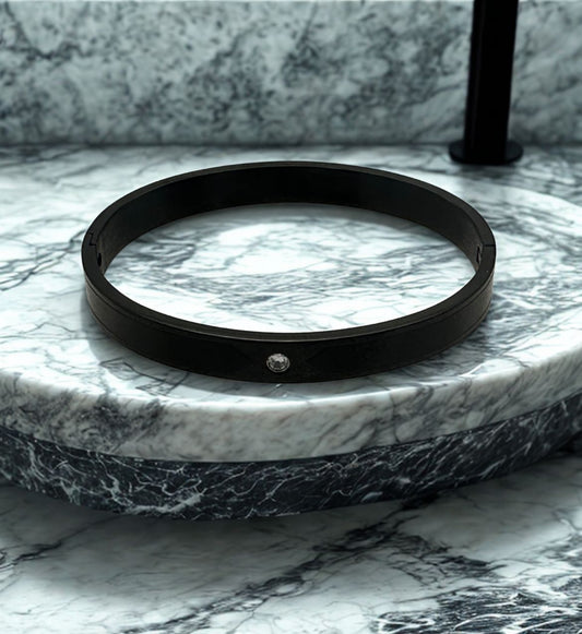 Sleek Black Diamond Accent Bracelet