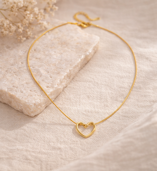 Hollow Heart Gold Pendant