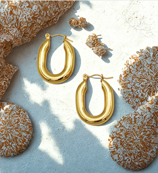 Sleek U-Shaped Hoop Earrings