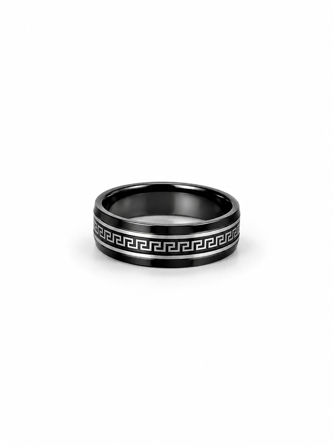 Black Pattern Statement Ring