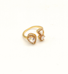 Gold Teardrop Double Stone Ring