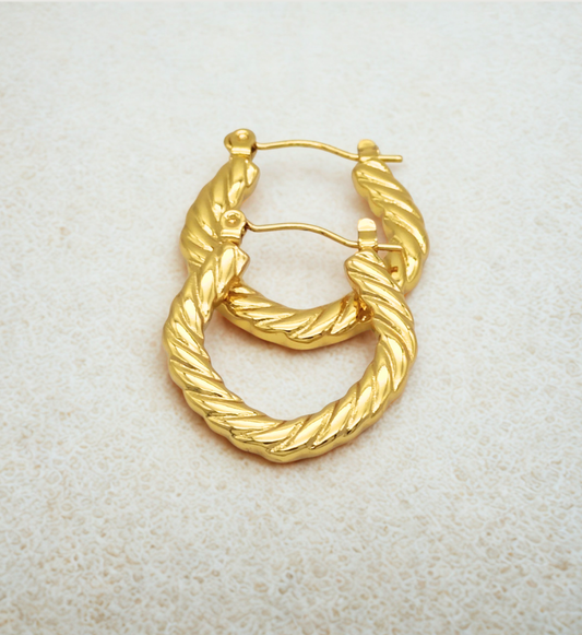 Twisted Rope Hoop Earrings