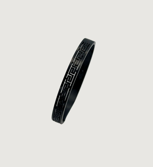 Greek Key Pattern Black Bracelet