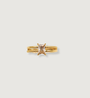 Gold Double Band Ring with Rectangular Stone