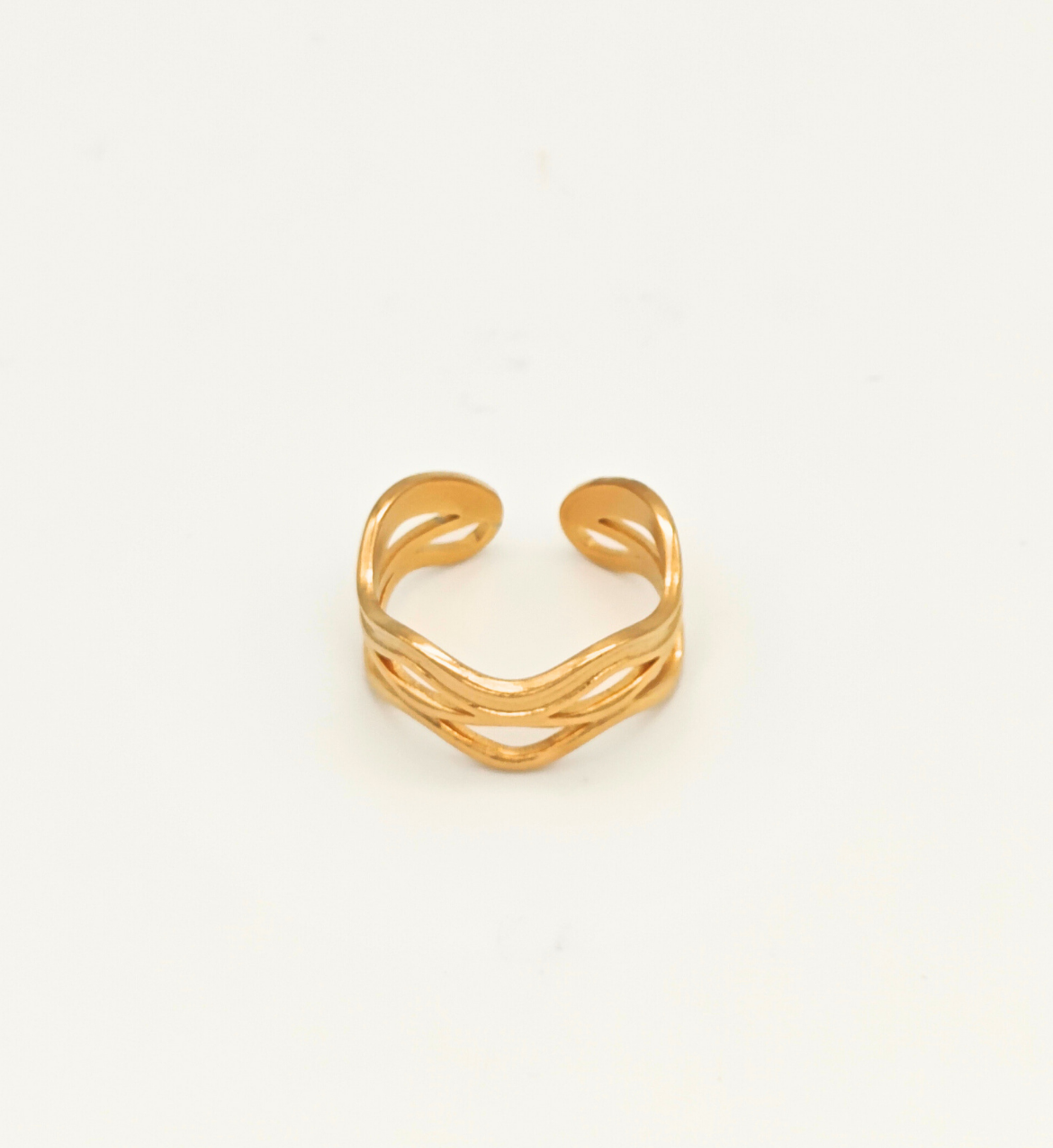 Gold Wave Band Ring