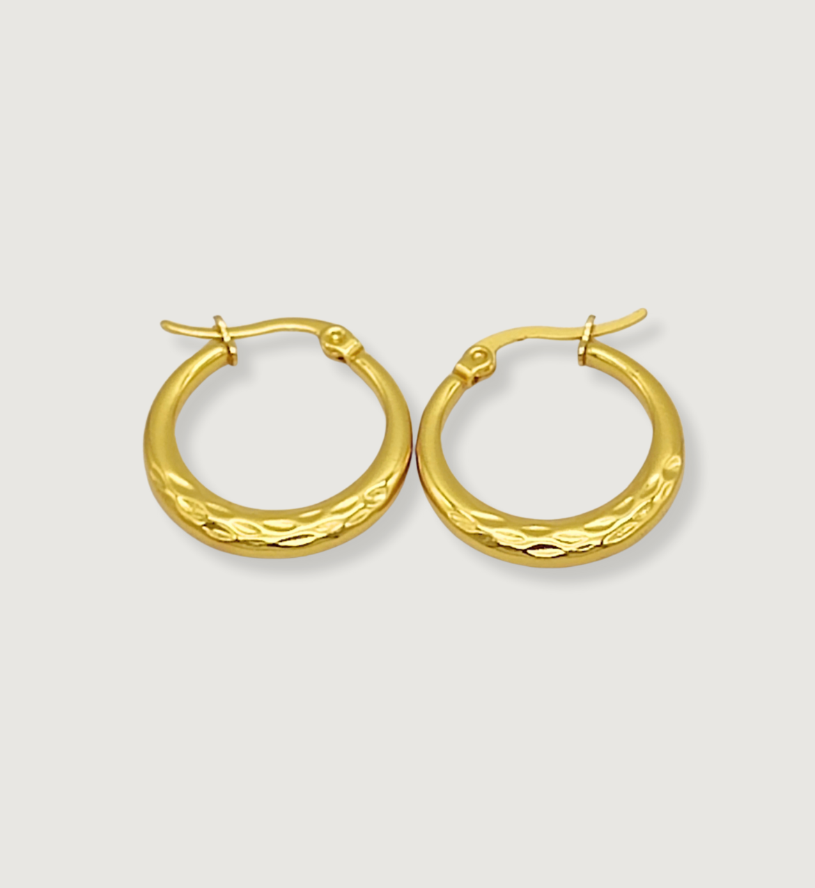 Textured Leaf Hoop Earrings