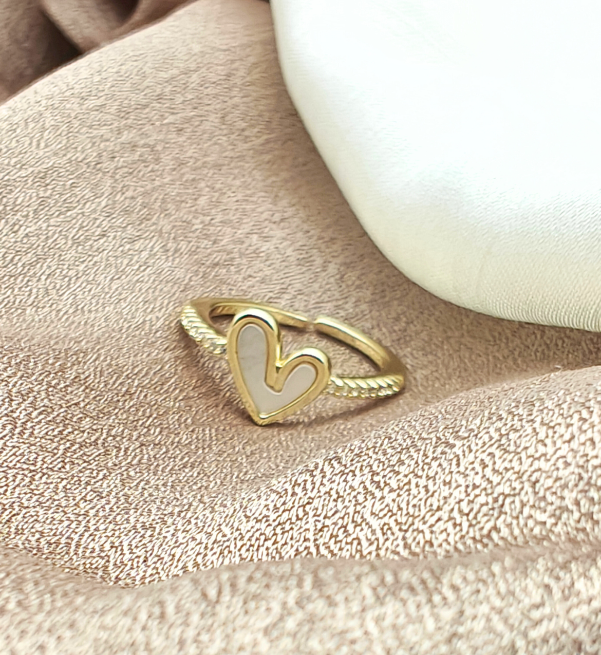 Gold Heart Shaped Open Ring