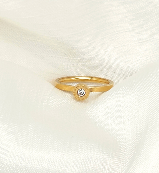 Minimalist Gold Band with Accent Stone