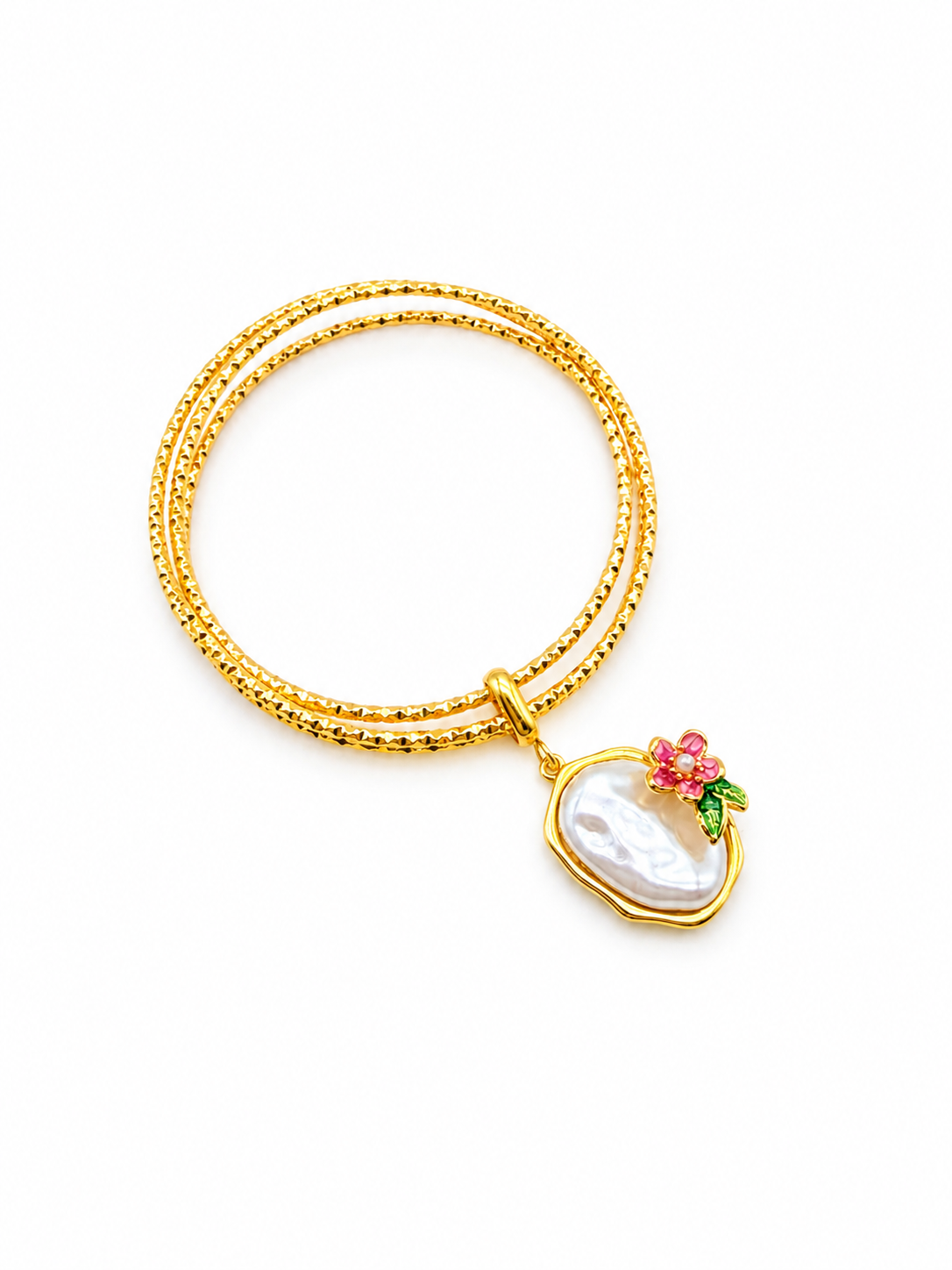 Pearl Bloom Charm Bangles