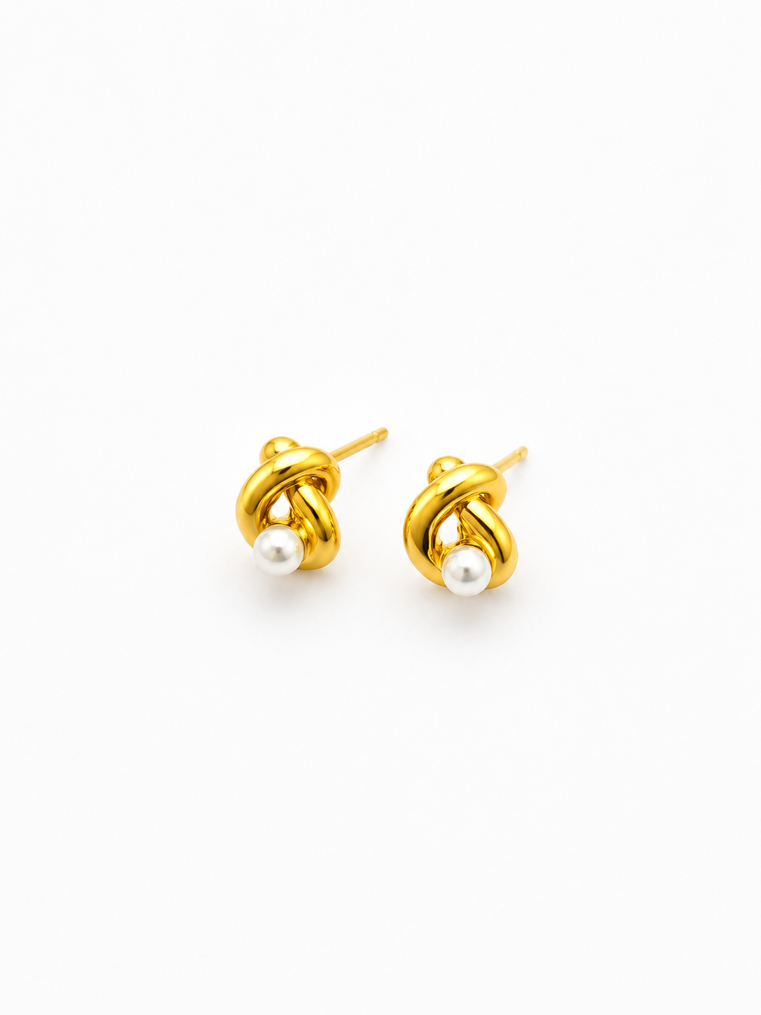 Pearl Knot Stud Earrings