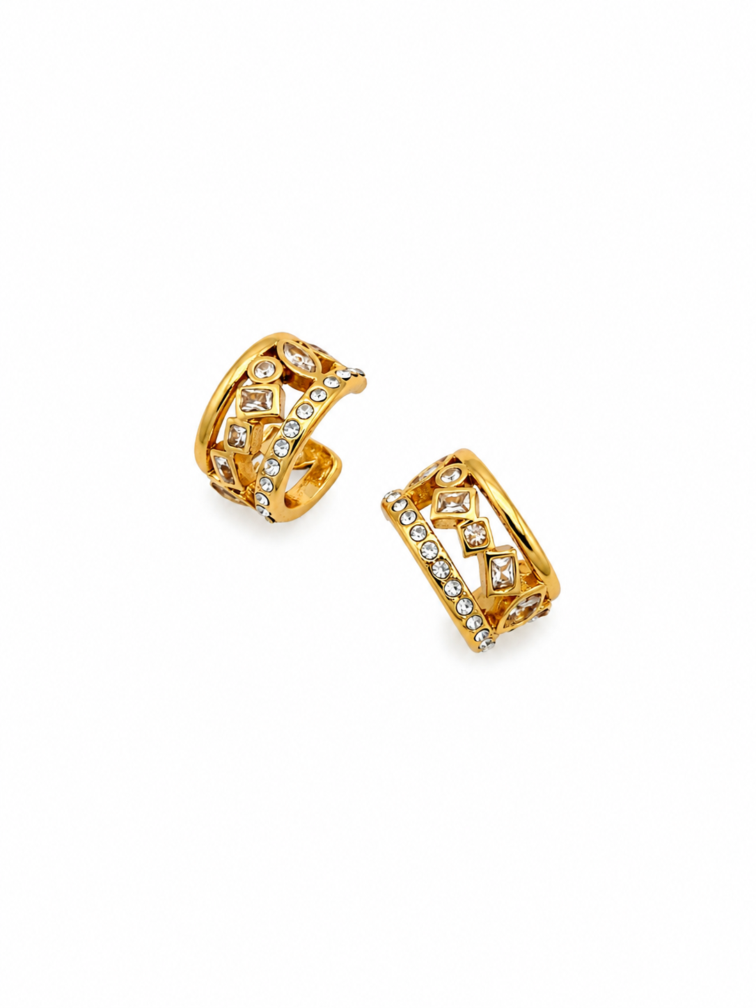 Crystal Lattice Hoop Earrings