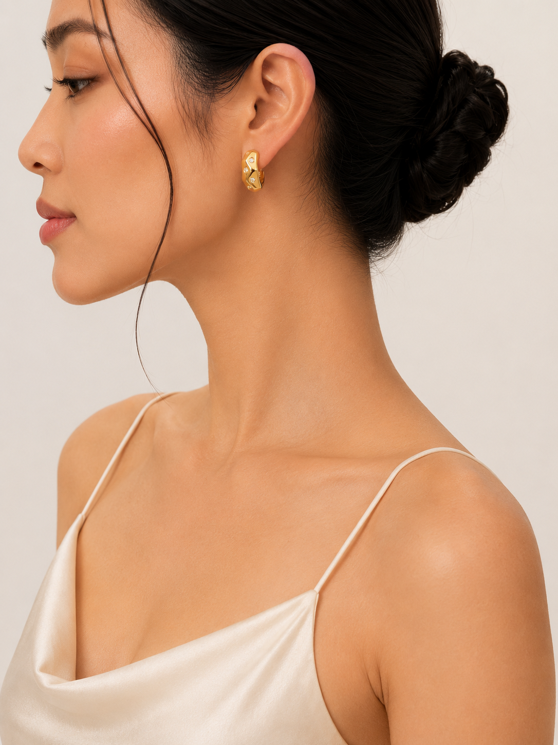 Hoop Crystal Stud Earrings