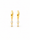 Crystal Drop Huggie Earrings