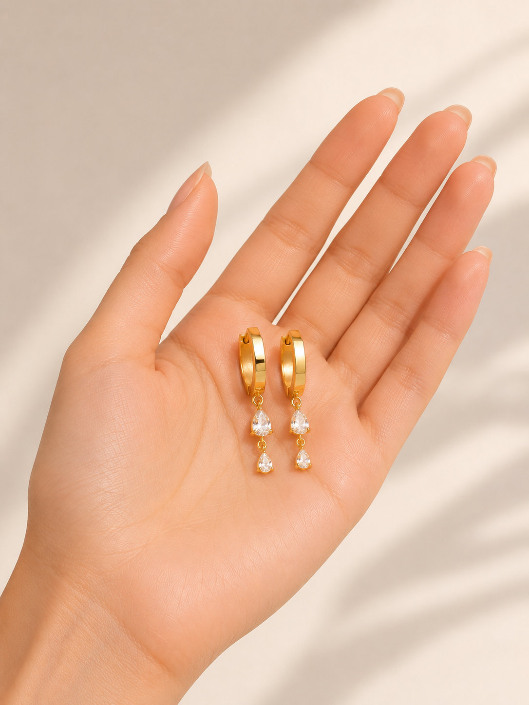 Crystal Drop Huggie Earrings