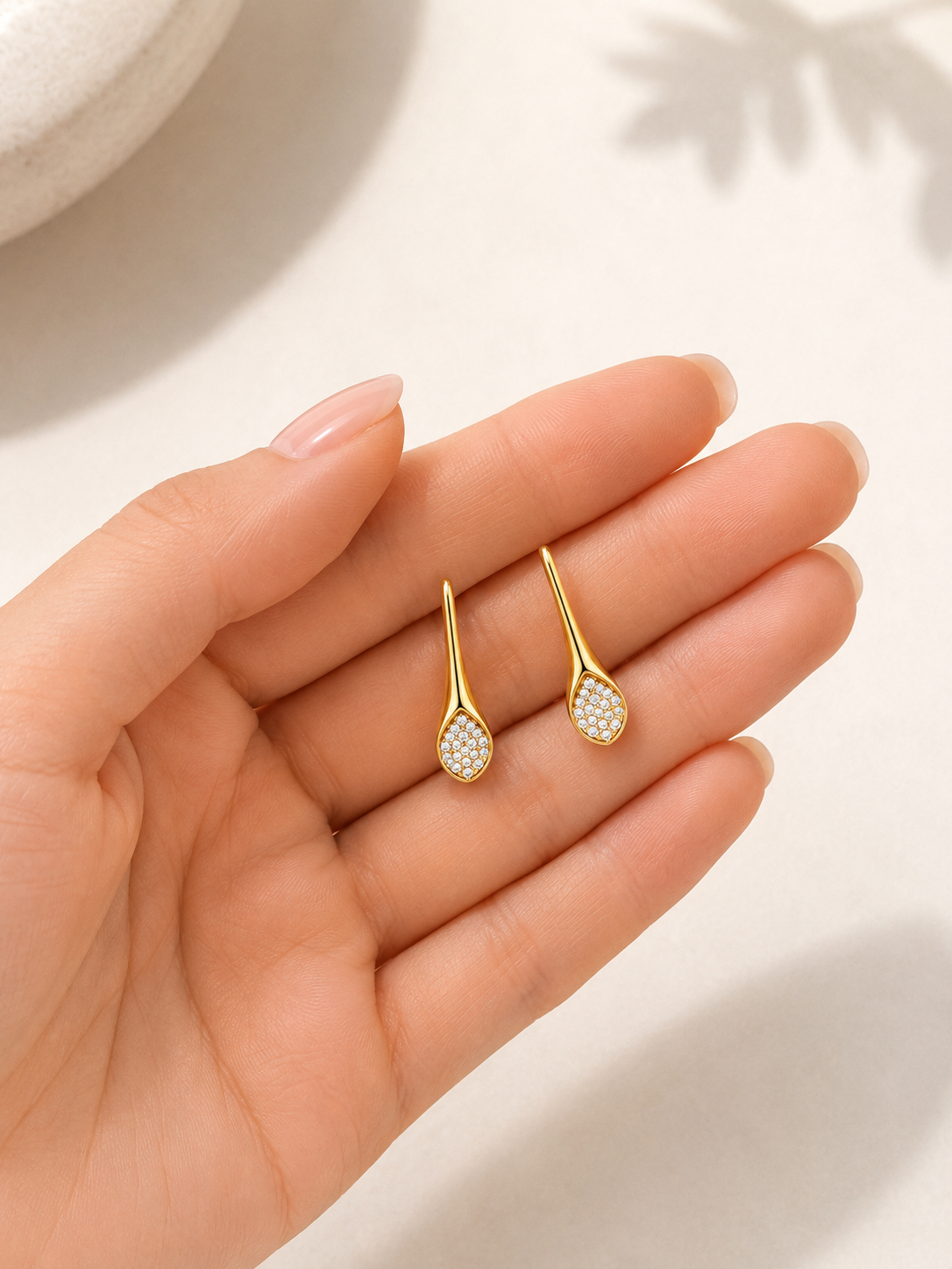 Pavé Teardrop Stud Earrings