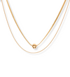 Gold Double Chain Necklace with Central Bead