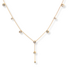 Gold Lariat Necklace with Crystal Drops