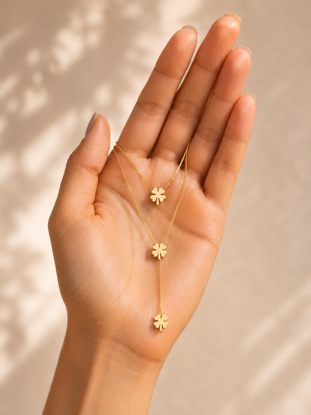 Lucky Clover Lariat Necklace