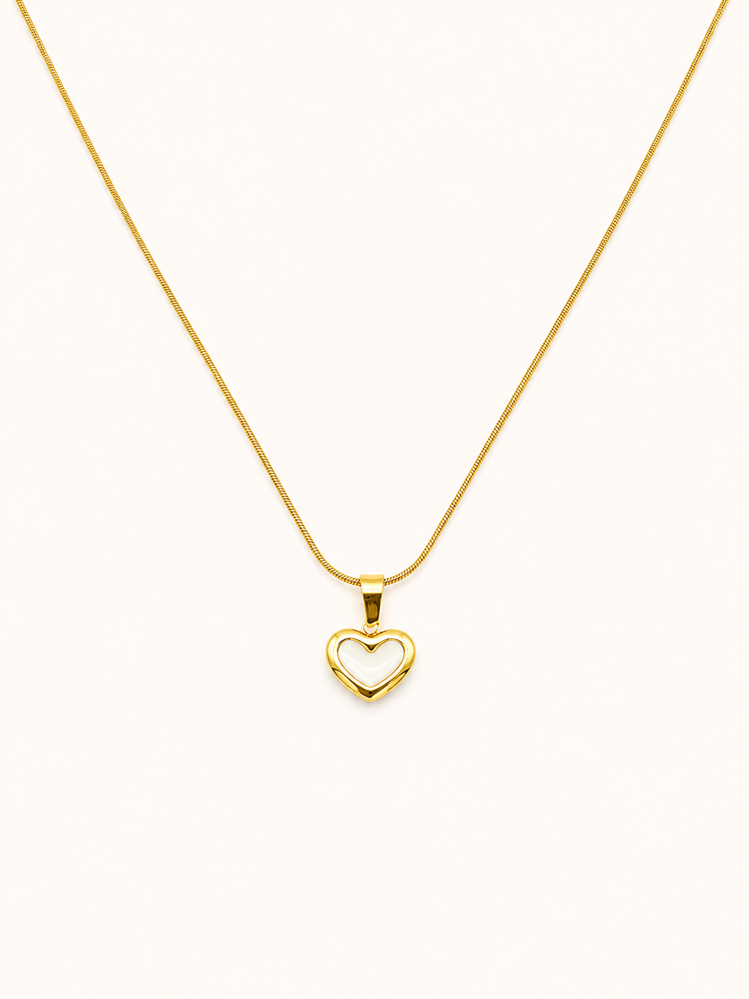 Enamel White Heart Pendant