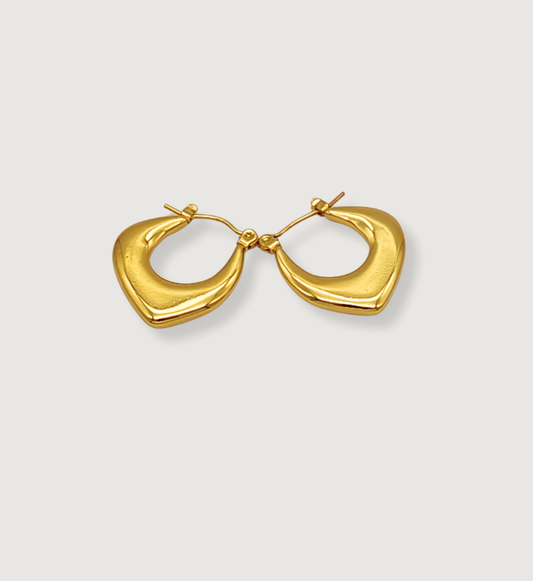 Elegant Heart-Shaped Hoop Earrings