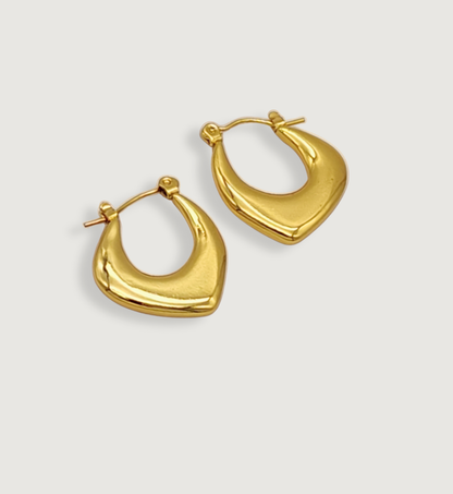 Elegant Heart-Shaped Hoop Earrings