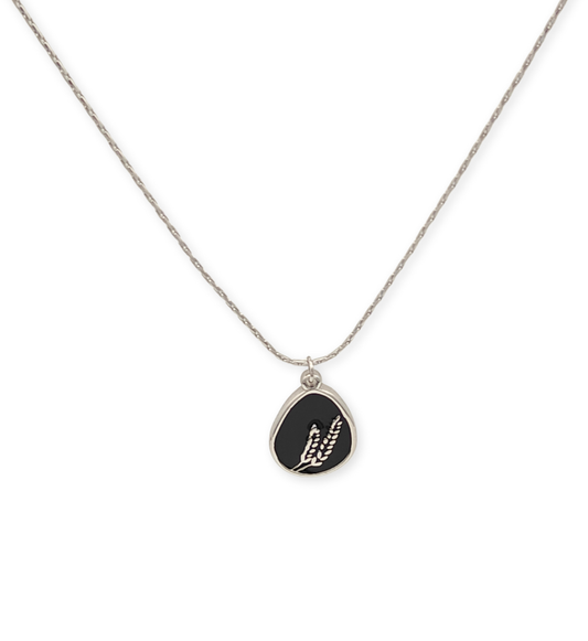 Black Emblem Pendant Necklace