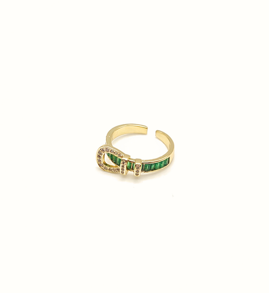 Gold Belt Buckle Inspired Ring