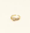Gold Textured Band with Crystals